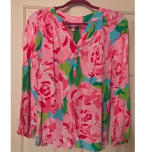 Lilly Pulitzer Elsa Silk Top- Rose Print! 💕
